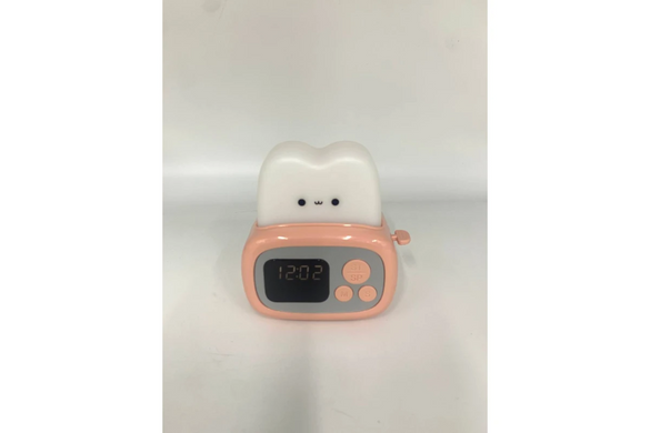 Настільний годинник тостер, дитячий будильник нічник Clock with night light PrintsPersii-8744 фото