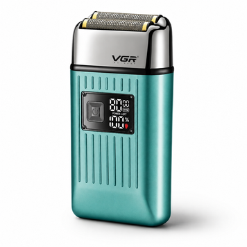 Электробритва Шейвер VGR V-357 с USB и LED дисплеем, Бирюзовая / Аккумуляторная беспроводная мужская бритва Wimpeksik-VGR -357 фото