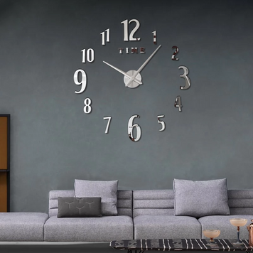 Великий настінний годинник DIY Clock NEW 55 Чорний та Срібло And-1666 фото