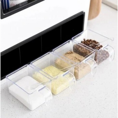 Органайзер для кухонного приладдя, соусів та спецій Clean Kitchen Necessities-Bos 4 відділення lambix-ST-667 фото