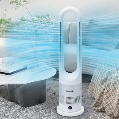 Напольный куллер/вентилятор Germatic БЕЗЛОПОСТНОЙ (AM-018JR) (Зима-лето, LED, 1200W, сенсор, пульт ДУ, автоповорот 80&deg;) MeladTopD-17380 фото