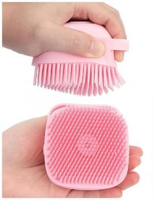 Силіконова масажна мочалка щітка з дозатором Silicone Massage Bath Brush 00000085 фото