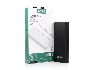 Зовнішній акумулятор (Power Bank) 20000mAh (3600mAh) Boro MI5 EuroMax-7474 фото