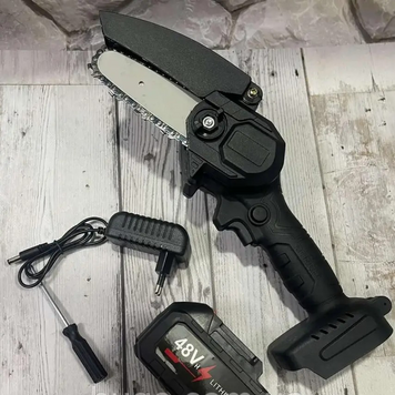 Міні пила Mini Electric Chain Saw1 у валізі з 1 акк. для обрізки дерев та розпилу дров 48V dtopelectro-AA2-1 фото