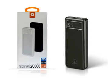 Зовнішній акумулятор (power bank) 20000 мАг 22,5 Вт WUW-Y100 EuroMax-6719 фото
