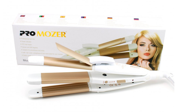 Стайлер 3 в 1 Pro Mozer Mz-7023 плойка гофре випрямляч для волосся TopDWimpeXx-MZ 7023 фото